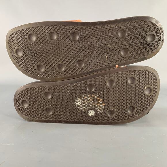 RAF SIMONS Size 10 Tan Black Checkered Rubber Slide Sandals main image 6